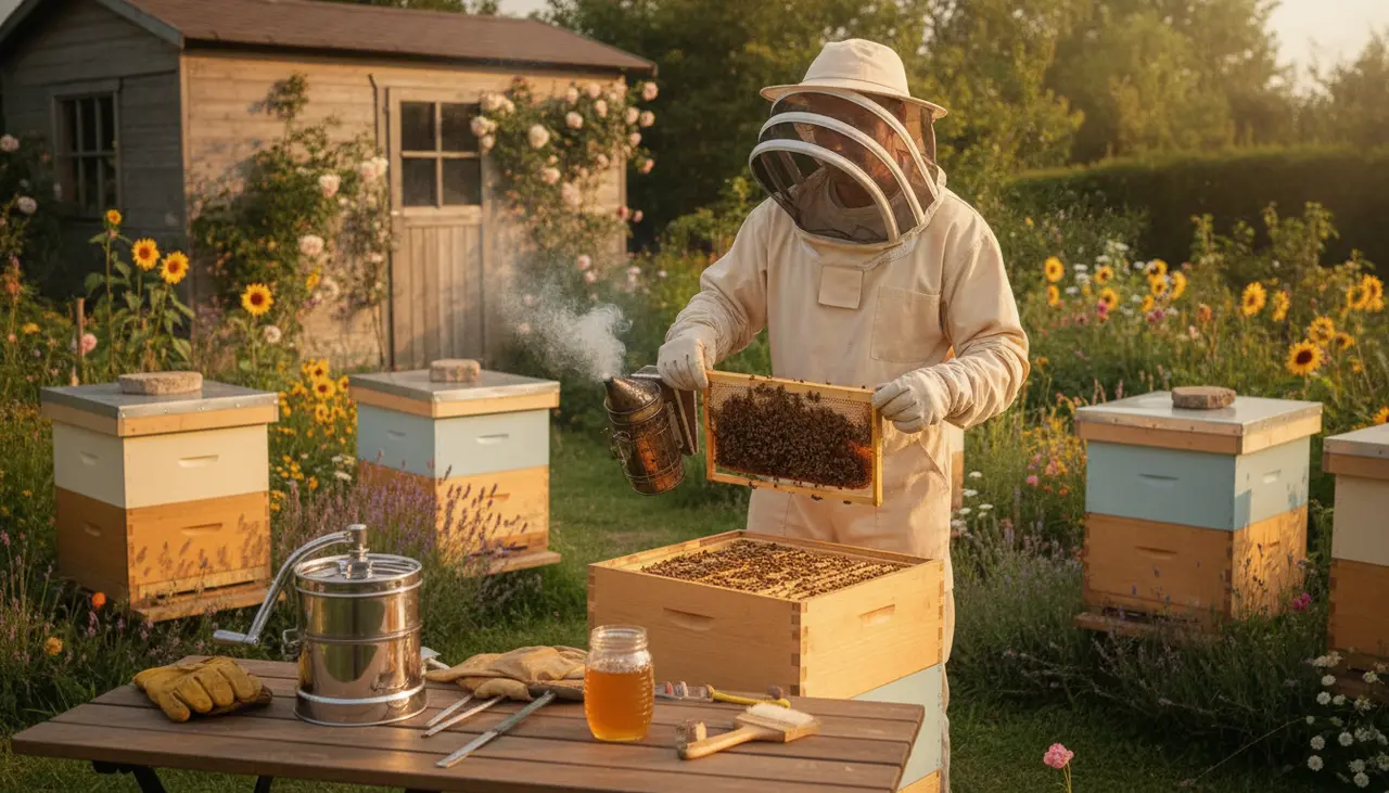 Hive & Honey visual guide for Backyard beekeeping for hobbyists and small-scale honey producers.